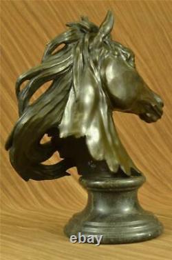 Original Milo Superbe Buste Cheval Tête Bronze Sculpture Art Déco Figurine Décor