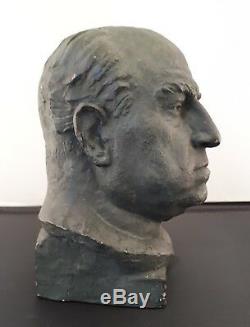 P. ROTHLISBERGER Buste de Lucien GUITRY sculpture plâtre