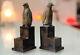 Paire De Serres Livres Art Deco En Bronze Creux Pingouins