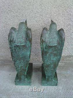 Paire de serre-livres BOULAY-HUE cire perdue VALSUANI sculpture MUSE bookends