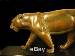 Panthère sculpture animal art déco c1930 52 cm 11,7 kg Panther félin Pantera
