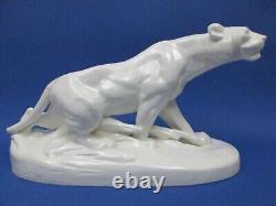 Panthere Ceramique Style Art Deco Royal Dux Czechoslovakia/sculpture Animaliere