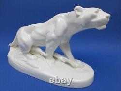 Panthere Ceramique Style Art Deco Royal Dux Czechoslovakia/sculpture Animaliere