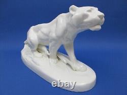 Panthere Ceramique Style Art Deco Royal Dux Czechoslovakia/sculpture Animaliere