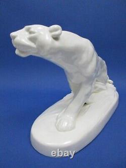 Panthere Ceramique Style Art Deco Royal Dux Czechoslovakia/sculpture Animaliere