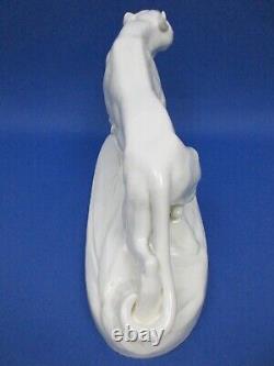 Panthere Ceramique Style Art Deco Royal Dux Czechoslovakia/sculpture Animaliere