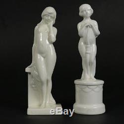 Petites sculptures céramique Art Déco couple Vénus et Cupidon HBCM-