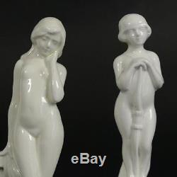 Petites sculptures céramique Art Déco couple Vénus et Cupidon HBCM-