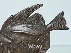 Poisson Art déco bronze animalier patine brune (non signé) Sandoz 1930