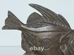 Poisson Art déco bronze animalier patine brune (non signé) Sandoz 1930