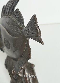 Poisson Art déco bronze animalier patine brune (non signé) Sandoz 1930