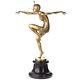 Polished Art Deco Bronze Figure Dancer Con Brio After F. Preiss