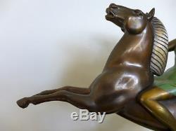 Rare Bronze ART DECO sculpture 1930 AMAZONE (attribué à) LEMOINE
