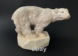 Rare Sculpture Ceramique Crispee Ours Polaire Sur Glacier Art Deco 1930 Sevres