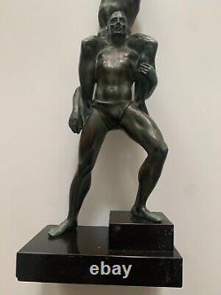 Rare Sculpture Les Athletes Au Laurier Par Pierre Le Faguays Et Max Le Verrier