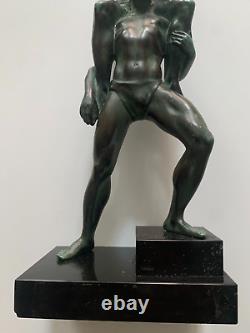 Rare Sculpture Les Athletes Au Laurier Par Pierre Le Faguays Et Max Le Verrier