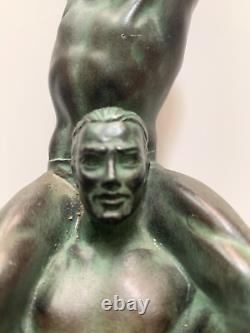 Rare Sculpture Les Athletes Au Laurier Par Pierre Le Faguays Et Max Le Verrier