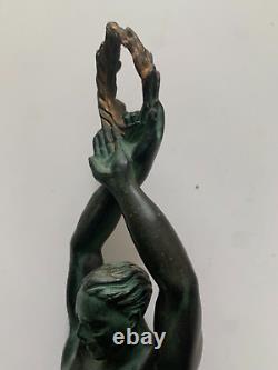 Rare Sculpture Les Athletes Au Laurier Par Pierre Le Faguays Et Max Le Verrier