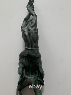 Rare Sculpture Les Athletes Au Laurier Par Pierre Le Faguays Et Max Le Verrier