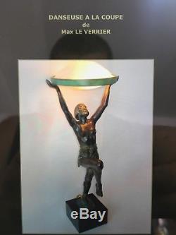 Rare Verre De Lampe MAX LE VERRIER STATUE SCULPTURE ART DÉCO