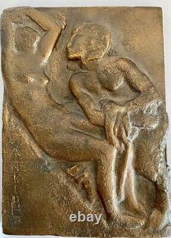 Rare plaque bas relief art deco bronze 1930 aristide maillol satyre