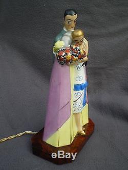 Rare veilleuse brule parfum art deco ARGILOR perfume lamp statue femme sculpture