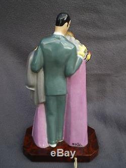 Rare veilleuse brule parfum art deco ARGILOR perfume lamp statue femme sculpture