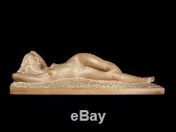 Renato JAVARONE femme nue allongée sculpture art déco 1930 Naked woman lyin 73cm