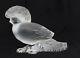 René Lalique Grande Sculpture Art Déco Oiseau Huppé Verre Satiné Ca 1930