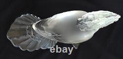 René LALIQUE Grande Sculpture Art Déco Oiseau Huppé Verre Satiné ca 1930