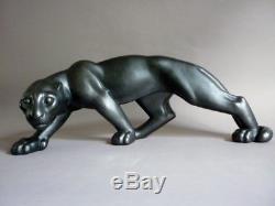Riccardo Scarpa Sculpture Grande Panthere Noire Ceramique Art Deco 1930