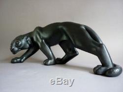 Riccardo Scarpa Sculpture Grande Panthere Noire Ceramique Art Deco 1930