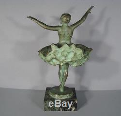 SCULPTURE EN BRONZE LA DANSEUSE SIGNEE F. HAMAR / DANSEUSE ART DECO EN BRONZE