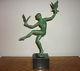 Sculpture Fonte D'art Briand Max Le Verrier Danseuse Matin Art Déco 1920-1935