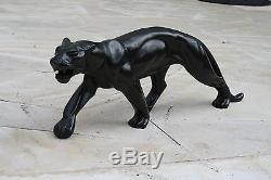 SCULPTURE PANTHERE NOIRE Baguerra ART DECO SIGNEE LIMITEE