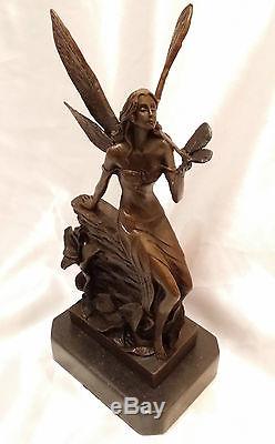 Sculpture Statue Bronze Femme Fee Art Deco Decoration