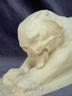 Superbe Sculpture Pierre Taille Directe Lionne Art Deco H. Baron 1930 Panthere