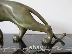Salvatore Melani Sculpture animalière Art Deco en bronze. Panthère
