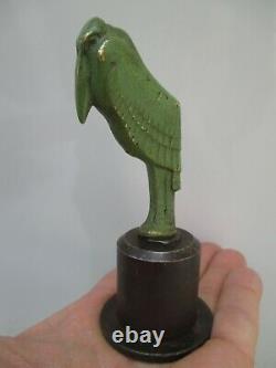 Sculpture ART DÉCO Bronze MARABOUT presse papier socle en métal forgé