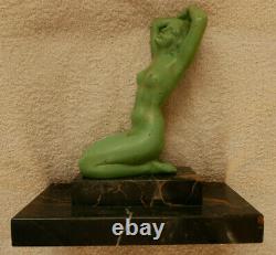 Sculpture ART DECO signé M. FONT femme nue régule Max Le Verrier/Bourraine 1930