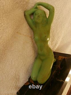 Sculpture ART DECO signé M. FONT femme nue régule Max Le Verrier/Bourraine 1930