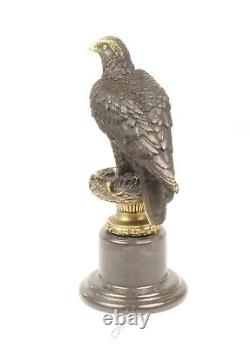 Sculpture Aigle Art déco en bronze sur un marbre noir D'après Milo