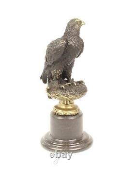 Sculpture Aigle Art déco en bronze sur un marbre noir D'après Milo