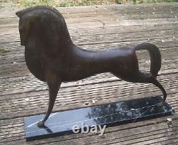 Sculpture Art Deco Bronze Cheval Stallion Horse Lovet Lorski Circa 1930