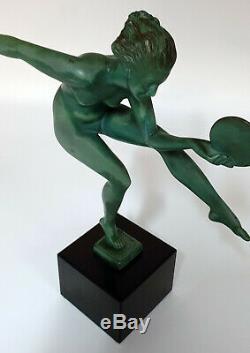 Sculpture Art Deco DERENNE Marcel BOURAINE Danse paienne Edition Max Le Verrier