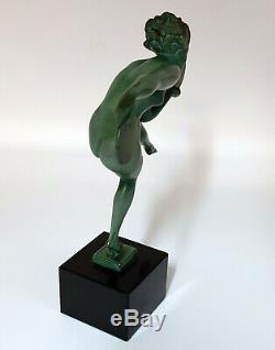 Sculpture Art Deco DERENNE Marcel BOURAINE Danse paienne Edition Max Le Verrier