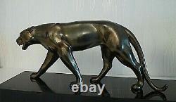 Sculpture Art Deco / Panthere / Lion / Patine Bronze