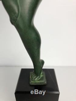 Sculpture Art Déco (attribué A) Max. Le Verrier La Danseuse À L'écharpe