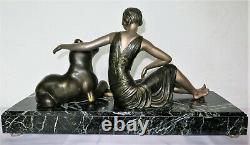 Sculpture Art Deco marbre régule (limousin) french spelter statue