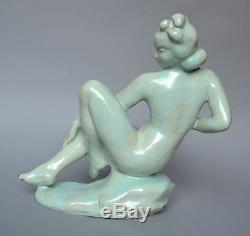 Sculpture Art-deco en terre-cuite Femme nu Hongrie 28 cm Terracota